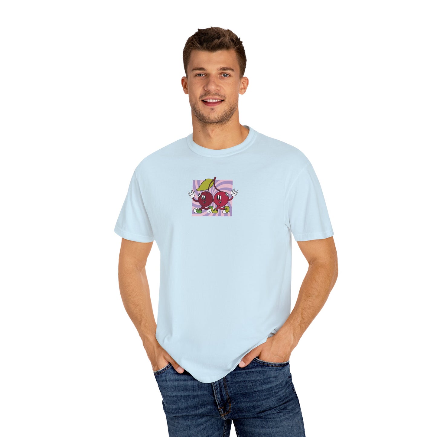 Pair of Cherries In Sneakers Unisex Garment-Dyed T-shirt