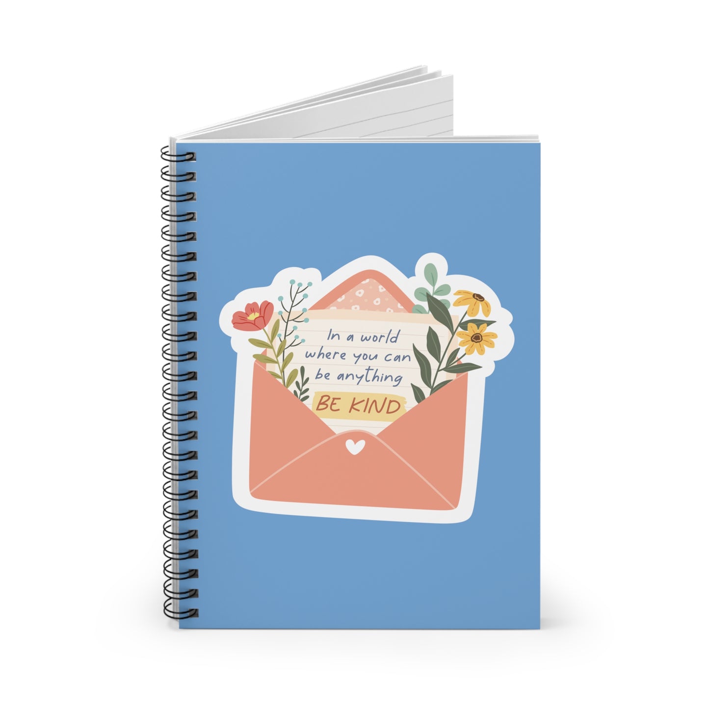 Inspirational "Be Kind" Spiral Notebook - 118 Ruled Pages, Durable Printed Cover