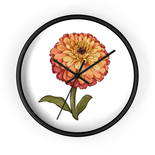 Zinnia Flower Wall Clock