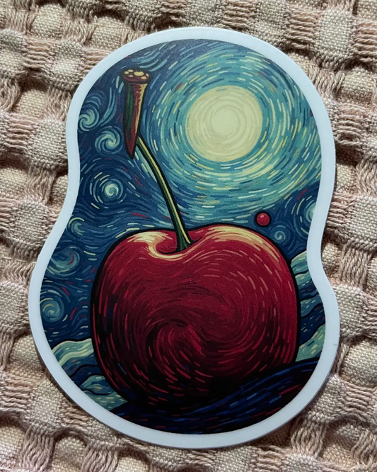 Denali & Co. Cherry Cherry Night Vinyl Sticker, 2.5" x 3"