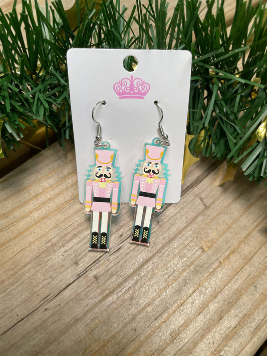 Nutcracker Iridescent Acrylic Drop Earrings