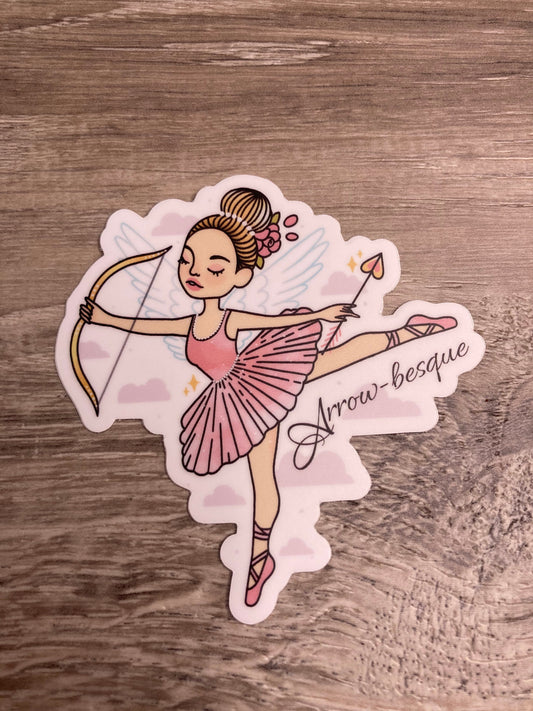 Denali & Co. Arrow-besque Dance Cupid Vinyl Sticker, Dance Sticker, Ballet Stickers, Gifts for Dancers