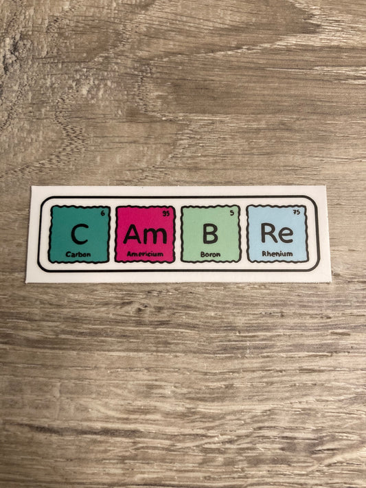 Denali & Co. Cambre Periodic Table Vinyl Sticker, Dance Sticker, Gifts For Dancers, Ballet Gifts, Nutcracker Gifts