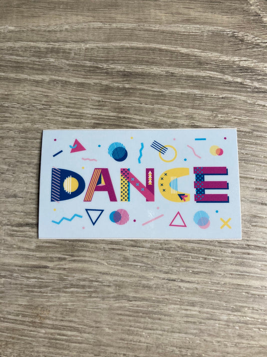 Denali & Co. Confetti DANCE Vinyl Sticker, Dance Sticker, Gifts For Dancers