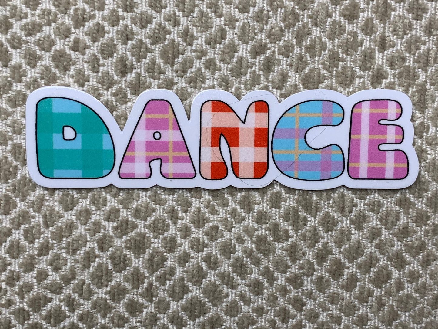 DANCE Plaid Vinyl Sticker, Vinyl Decal, Laptop Sticker, Dance Sticker, Gifts For Dancers,